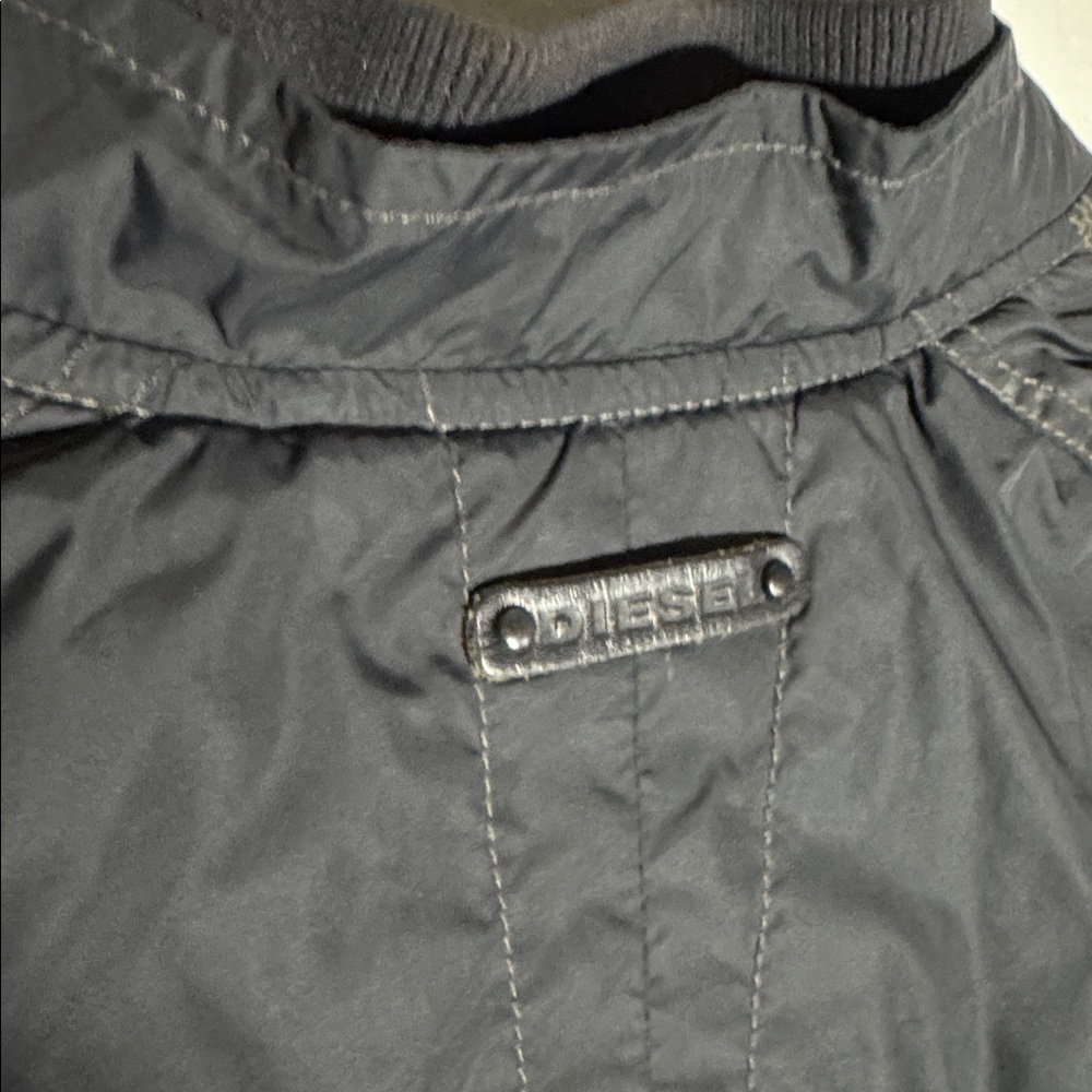 Diesel Jurlo Biker Jacket Mens XXL Black Full Zip Nylon Motorcycle Streetwear - Picture 13 of 16